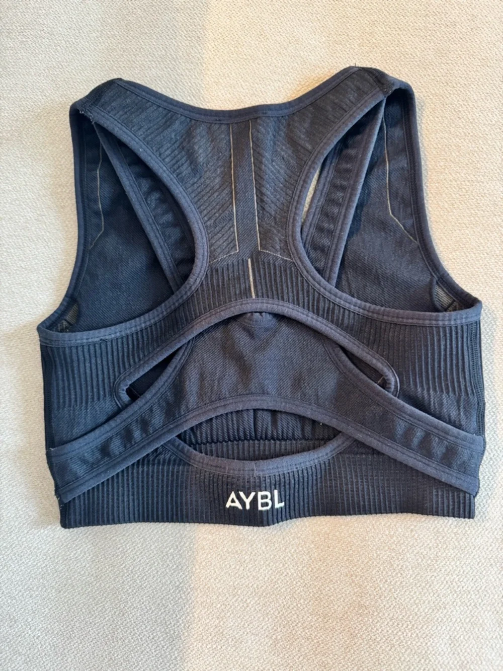 AYBL Black Ribbed Sports Bra Tank Top - Picture 2 of 2